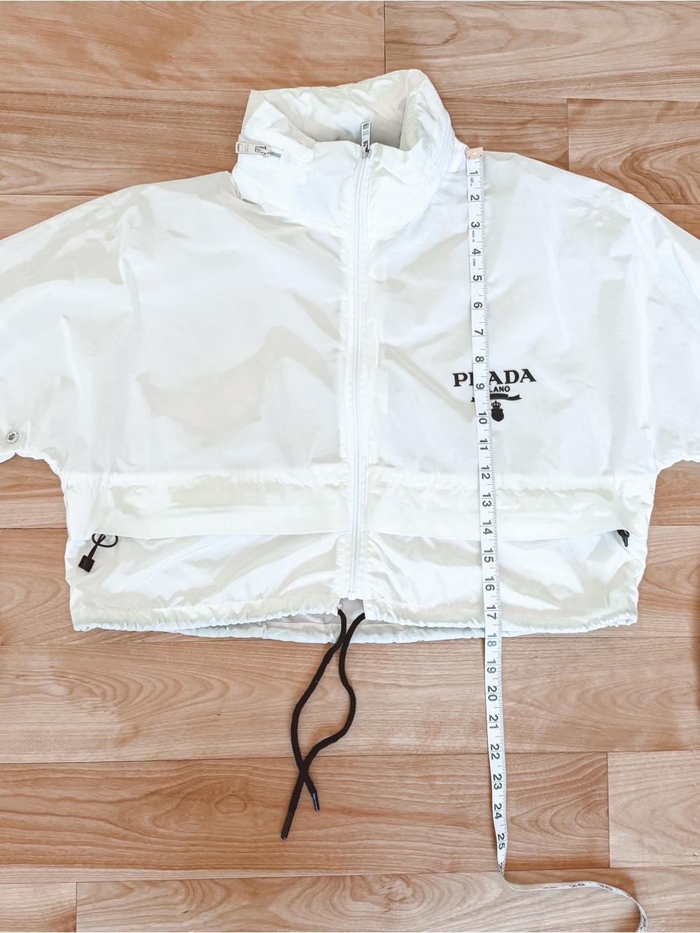 Prada White Cropped Windbreaker Jacket size 36 - Picture 5 of 9